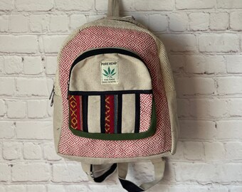 Mini THC FREE Hemp Backpack features all different & unique multi color