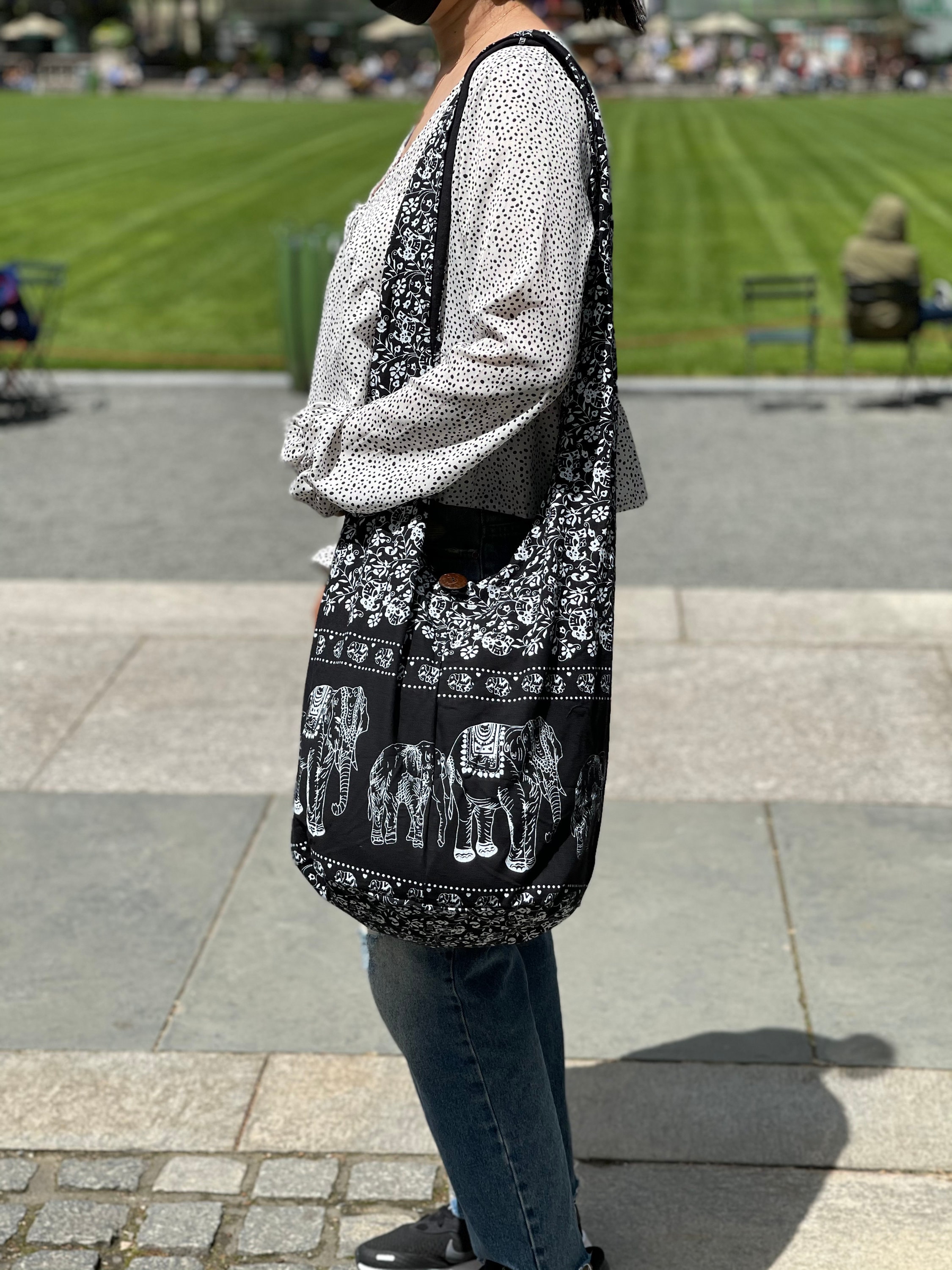 Boho Cotton Elephant Crossbody Bags