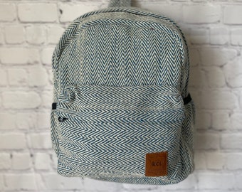 Blue Mini Cotton Backpack