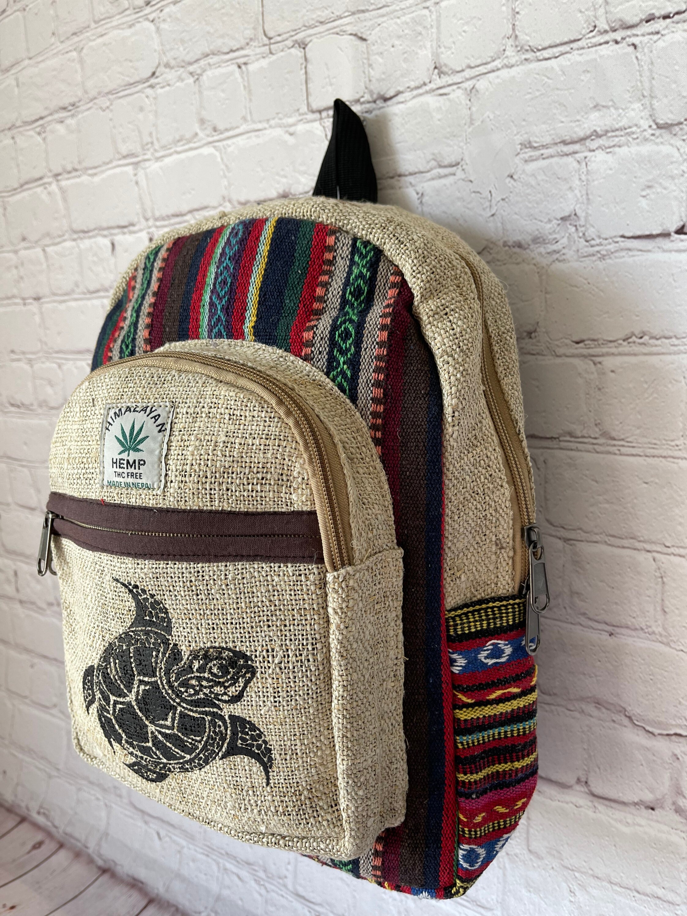 mini hemp backpack