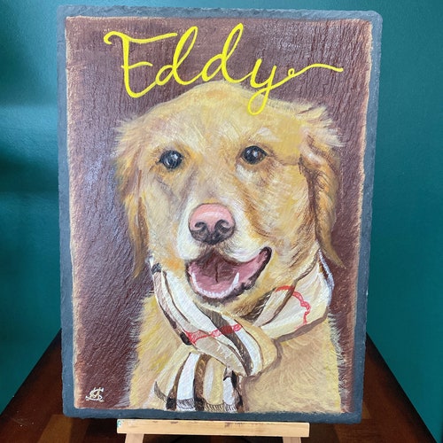 Custom Dog Sign,Golden Retriever Hand Painted Slate, Custom offers Dog Door Sign, Welcome with Dog, Golden Retriever WELCOME sign, Your Pet's Sign