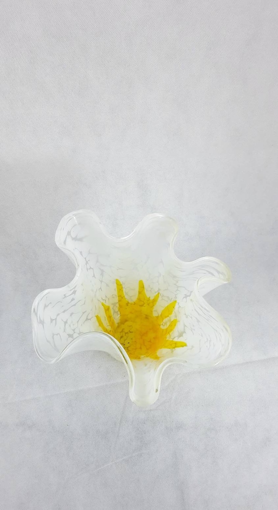 Vintage Murano Glass Vase Yellow Glass Vase Murano Glass Etsy