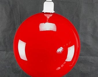 Red Opaline Glass Ball Pendant Light - 1970s Yugoslavia