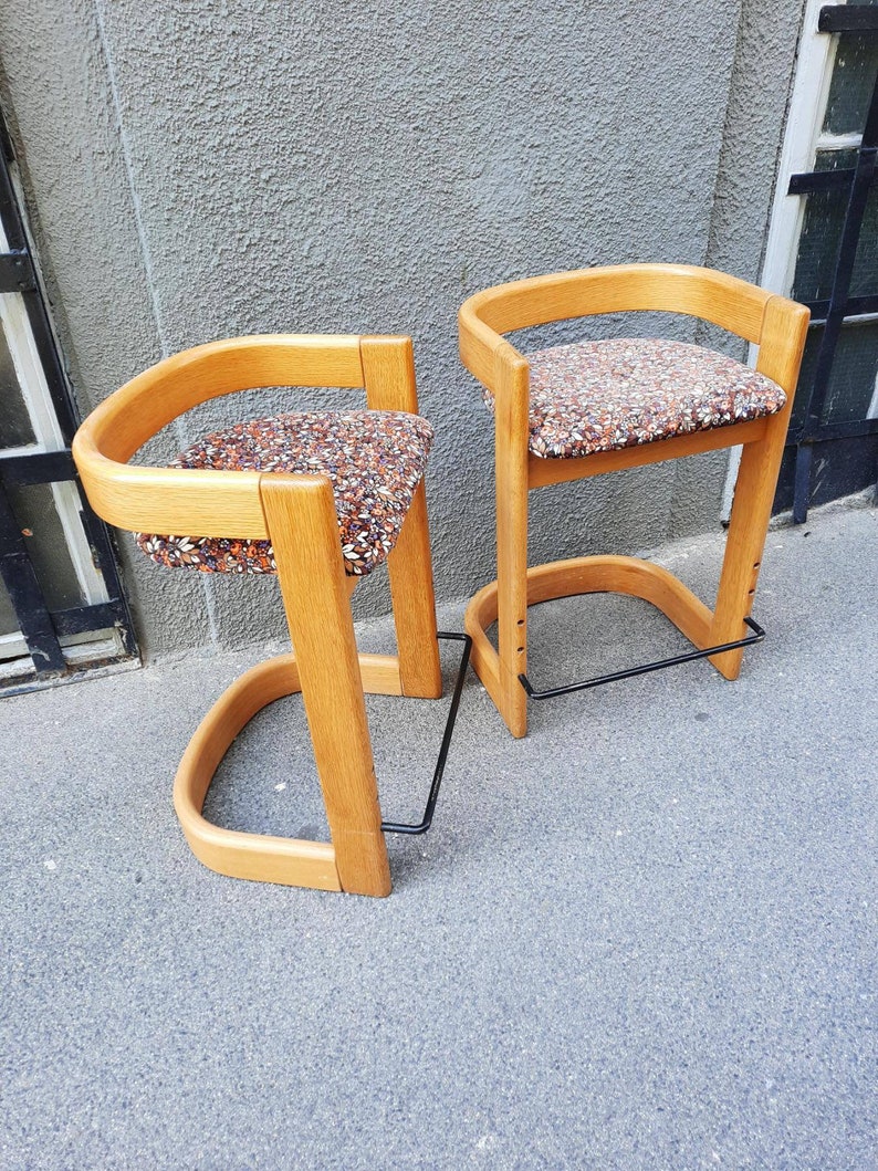 Vintage Bar Chair Bar Chair Wooden Bar Chair Retro Design Etsy