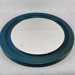 Space Age Blue Plastic Wall Mirror: Vintage MCM Decor, Yugoslavia 70s