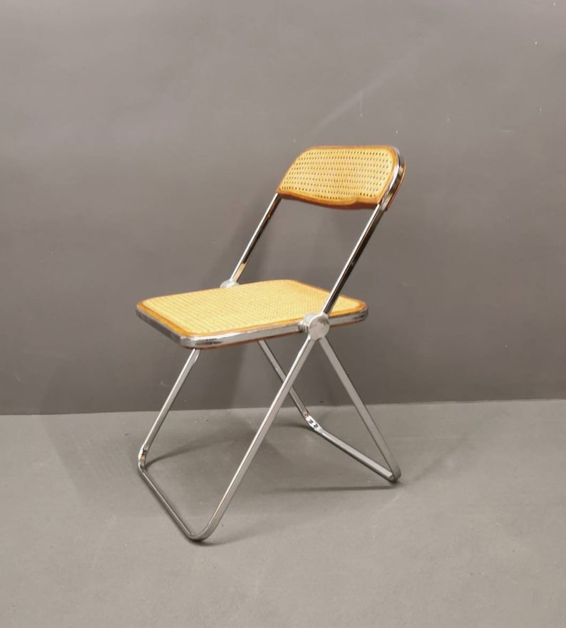 Rare Vintage Plia Cane Folding Chair by Giancarlo Piretti for Etsy
