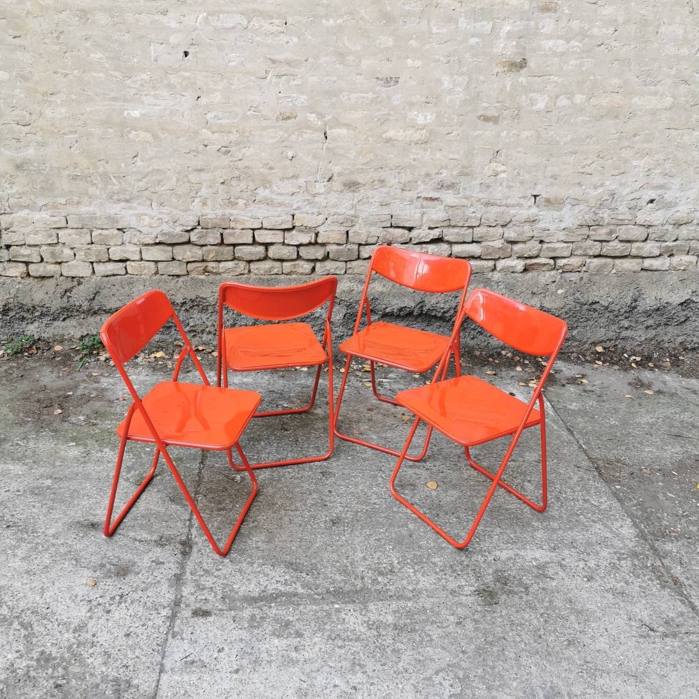 Vintage Red Ikea Folding Chair made from metal and plastic Etsy