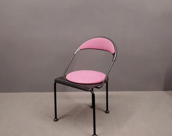 Silla de comedor vintage Wiesner Hager: diseño espacial en negro y morado