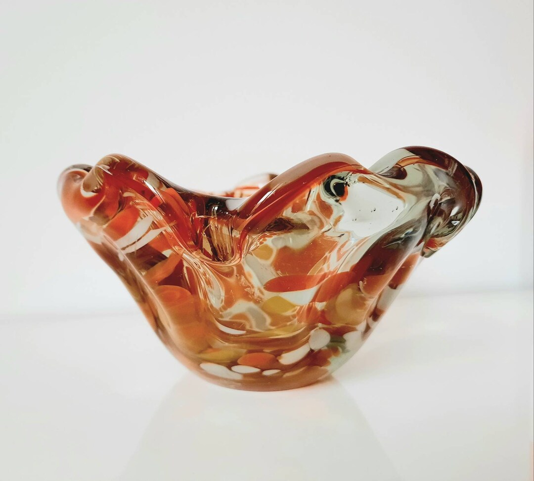 Vintage Murano Style Glass Ashtray - Handmade 80s Decor - Etsy
