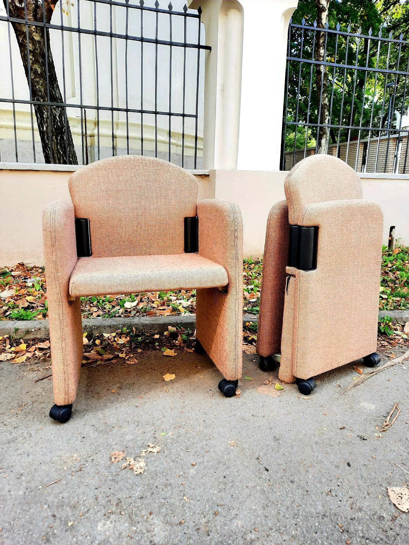 Mid Century Folding Armchair Vintage Armchair with Wheels | Etsy