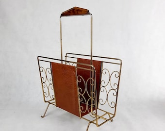 Magazine And Newspaper Rack, Magazine And Newspaper Holder, Mid Century Modem, Vintage Magazine Holder