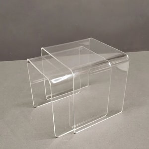 Set of 2 Plexiglass Coffee Tables, Acrylic tables, made in 90&#39; s