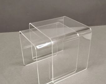 Set of 2 Plexiglass Coffee Tables, Acrylic tables, made in 90' s