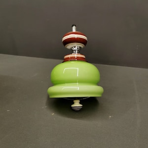 Vintage Green Glass Pendant Lamp: Space Age MCM Lighting, Yugoslavia