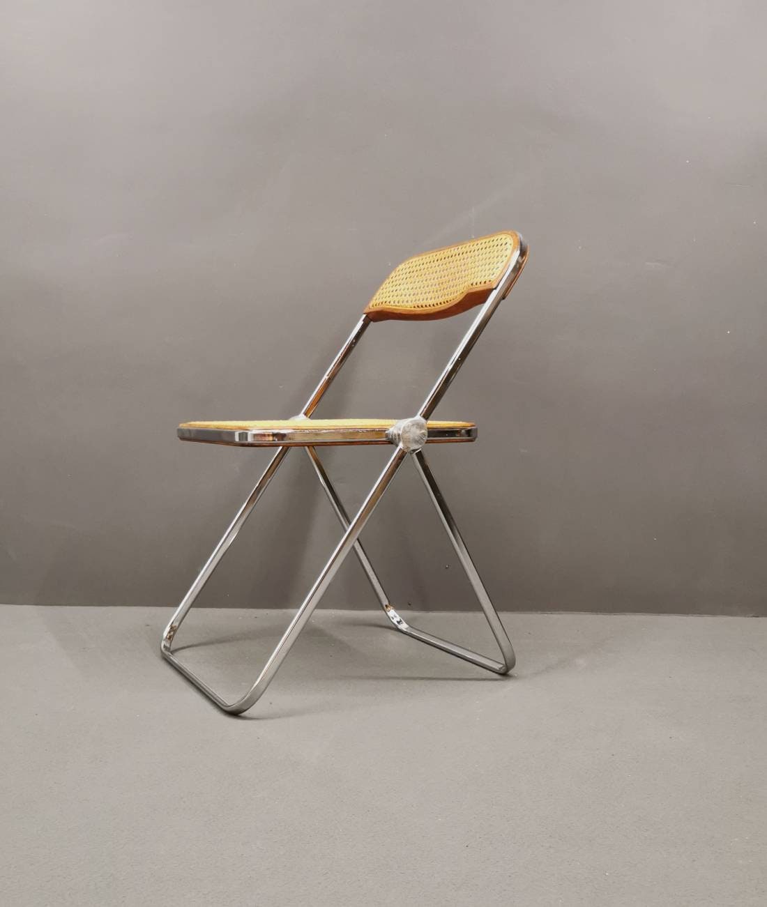Rare Vintage Plia Cane Folding Chair by Giancarlo Piretti for Etsy