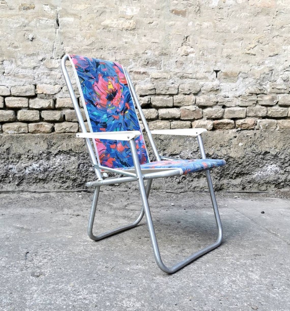 Vintage Aluminium Folding Chair Retro Beach Chair Patio Chair