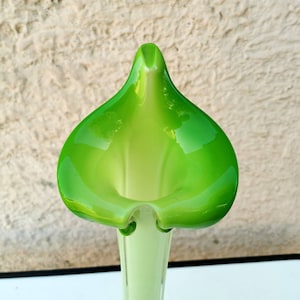 One Flower Vintage Glass Vase, Murano Style, Hand Made, Made In Yugoslavia, Prokuplje, Space Age Vase, Retro Glass Art, MCM Vase