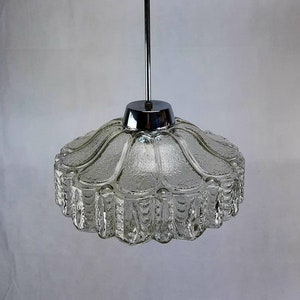 Vintage Glass Pendant Lamp: 70s German Mid-Century Lighting