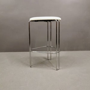 Vintage Italian Bar Stool: White Mid-Century Modern Chair