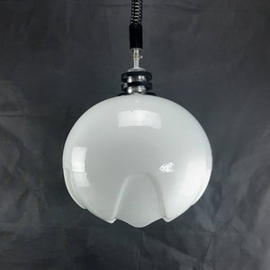 1 of 3 Vintage Space Age Pendant Lamp, Artichoke Lamp, Cased White Ceiling Lamp, Peill & Putzler Style, Mcm Light, Vintage White Artichoke