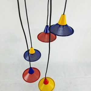 Memphis Pendant Lamp, Ceiling Memphis Lamp, Very Rare Pendant Lamp, Memphis Vintage Lamp, Made In Italy, Multicolor Pendant Lamp