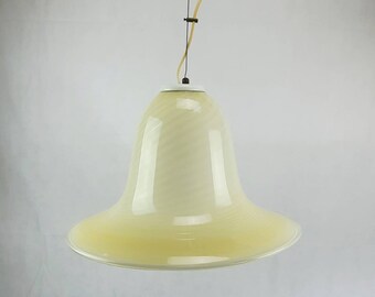 Mid Century Modern Murano Glass Pendant Light - 1970s Italian Hat Lamp
