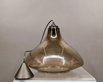 Vintage Yugoslavian Glass Pendant Light from the 70s - Mid-Century Modern Charm