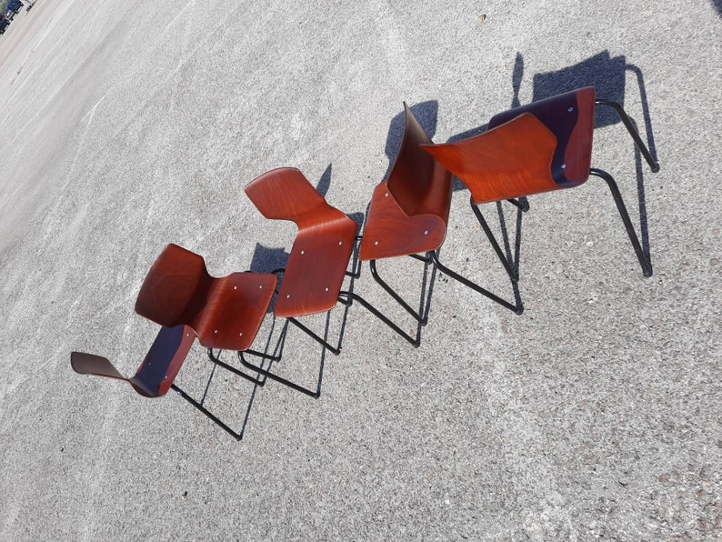 Design by Adam Stegner 1970/'s 1 of 5 Mid Century Dining Chairs by Flototto for Children Chair for Children Flototto Chair