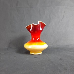 Glass Vase, Murano Style, Hand Made, Made in Yugoslavia, 1970's Prokuplje, Space Age, Vintage Vase, Retro Glass Art, Red Glass Vase