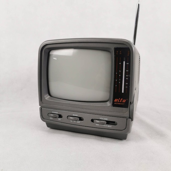 Vintage Portable Elta Black/ White Television Made in Germany, Mid Century Portable  TV, Retro Television 