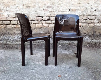 Set aus 2 Selene Stühle Vico Magistretti für Artemide, Esszimmerstühle