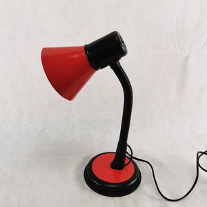 Verstellbare Veneta Lumi Lampe, Vintage Tischlampe, Pop Art, Metall Schreibtischlampe, Rote Tischlampe, Made In Italy, Retro Lampe, Retro Beleuchtung