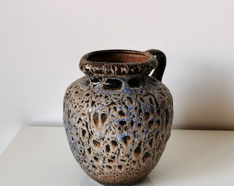 Scheurich West Germany Vase with Fat Lava Glaze, Made in 70's, Model 606_14,Jug Fat Lava Vase, Mid Century Pottery Vase