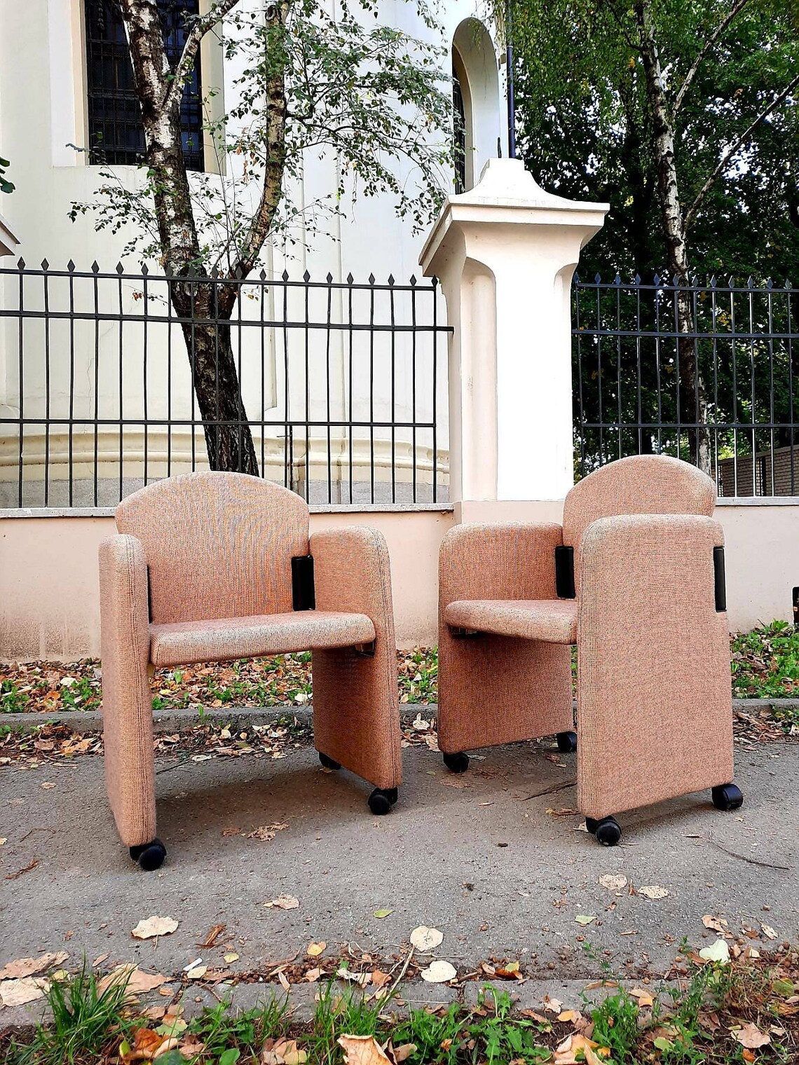 Mid Century Folding Armchair Vintage Armchair with Wheels Etsy