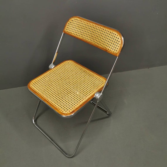 Rare Vintage Plia Cane Folding Chair by Giancarlo Piretti for Etsy