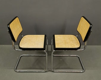 Satz von 2 Mid-Century Modern Cesca Chairs, Design 1928 von Marcel Breuer. B32 Cesca. Bauhaus-Stil, MOMA, Made in Italy, 70er Jahre