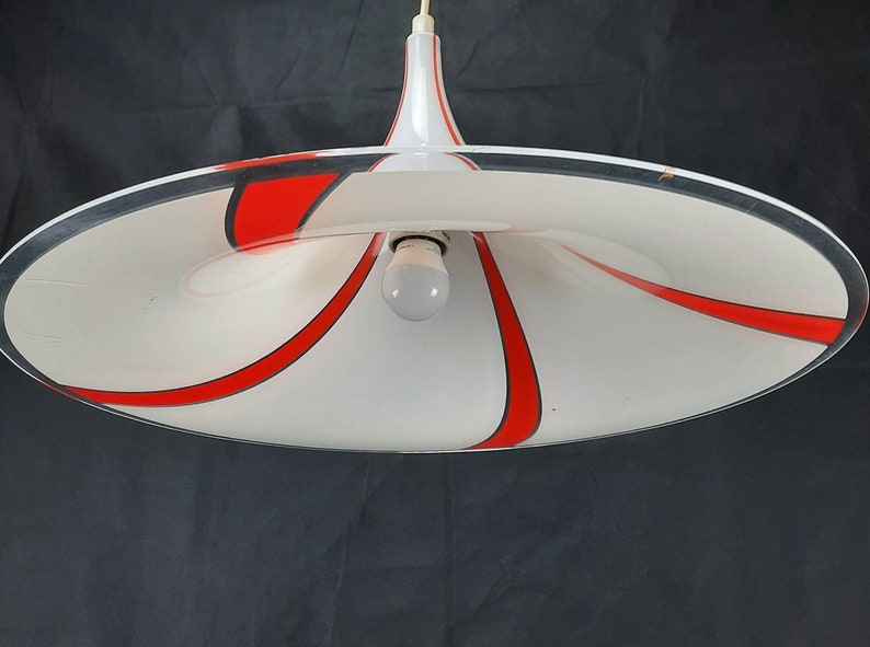 Meblo Guzzini Trumpet Light, Ajustable Space Age Pendant Light, Mid Century Modern Pendant Light, 70's, Italian Design, Made in Yugoslavia image 4