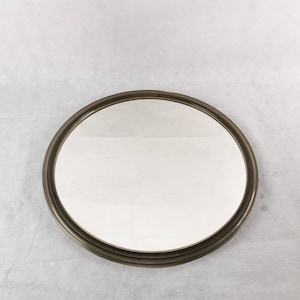 Vintage Space Age Brown Plastic Wall Mirror - 1970s MCM Decor