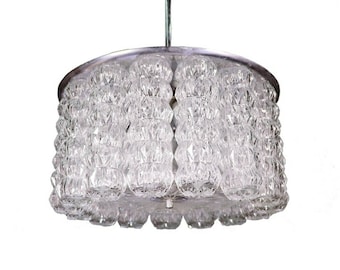 Żyrandol bębnowy Kalmar Glass Tube – austriacka lampa wisząca z lat 50. XX wieku