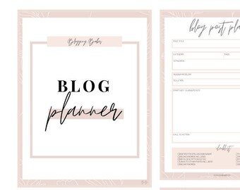 Printable Blogging Workbook + Planner | Blogging Planner, Blog Post Planner, Printable Planner Blog Planner, Blogger Planner
