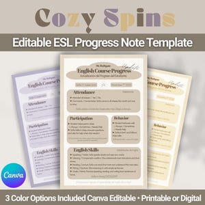 Editable Bilingual ESL Student Progress Report for Bilingual Classrooms ESL Teachers Ideal Parent Communication (Canva Template)