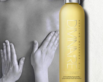 Aceite corporal de masaje con aromaterapia / Tensión / Dolores musculares / Celulitis / Emociones / Sensual / Relajación profunda, restauración, meditación 237 ml