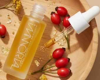 Sérum facial con infusión de oro e inmortal / Enriquecido con activos / Sin agua / Ligero / No graso / Reafirmante / Iluminador / 28 g