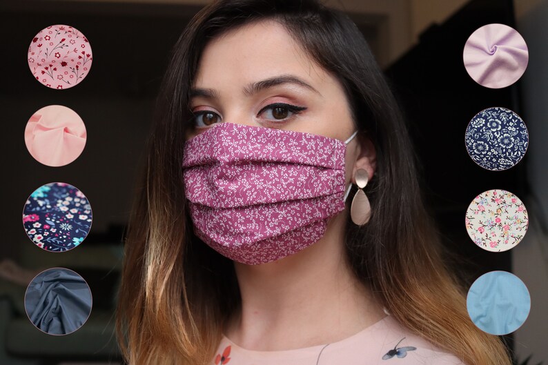 100% Cotton Face Mask Handmade Facemask in the UK Washable image 1