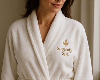 Personalized Terry Cloth Bathrobe, Embroidered Name, Mother's Day Gift