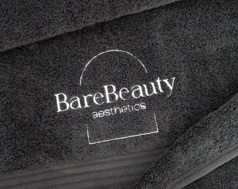 Serviettes avec logo d'entreprise, serviettes avec logo sur mesure, serviettes de salon personnalisées, serviettes avec logo d'entreprise, serviette brodée au Royaume-Uni, essuie-mains, drap de bain