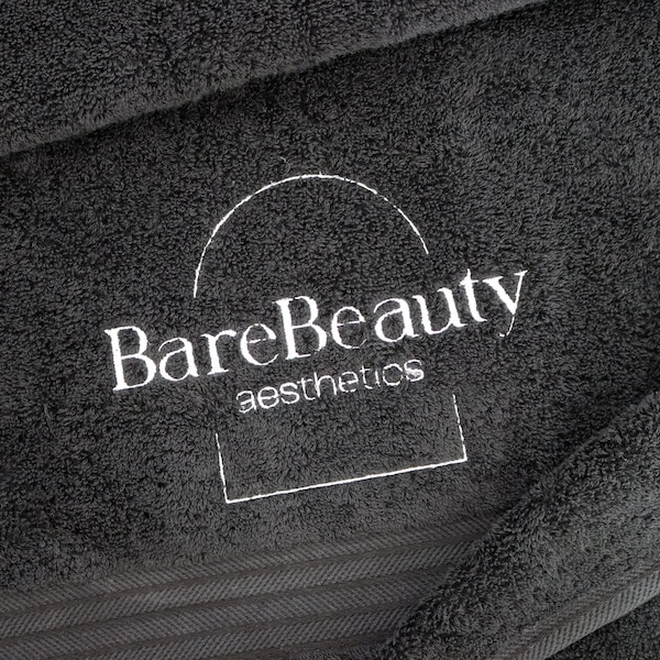 Serviettes avec logo d'entreprise, serviettes avec logo sur mesure, serviettes de salon personnalisées, serviettes avec logo d'entreprise, serviette brodée au Royaume-Uni, essuie-mains, drap de bain