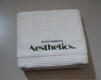 Personalised Aesthetic Clinic Towels, Custom Embroidered Towels for Skincare Studios, Beauty Salons, and Wellness Spas