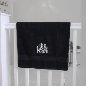 Embroidered towel personalised logo in the UK, Personalised logo name monogramed towel, face cloth, hand towel, bath towel, bath sheet