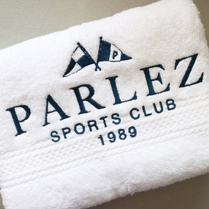 Embroidered towel in the UK, Personalised logo name monogramed towel, face cloth, hand towel, bath towel, bath sheet, Multiple colours